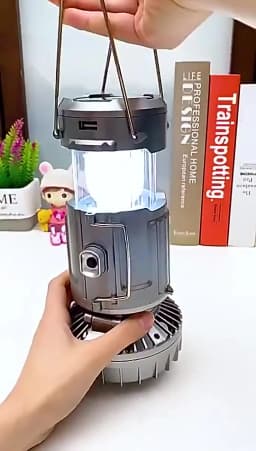 Solar Portable Camping Lanterns Electric Fan 1500mAh LED Solar Power Hanging Tent Rechargeable Outdoor Emergency Lamp with Fan