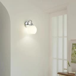 Modern Simple Soft Style Wall Lamp Metal Body Chrome Color Bedroom Decor Sconce Light LED Acrylic Lampshade Corridor Wall Lustre