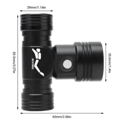 BORUiT B14 1200LM LED Scuba Diving Headlamp IPX8 Waterproof Underwater 60M Headlight 3-Mode Use 18650 Battery Diving Light