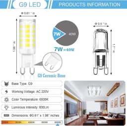10Pcs G9 LED Lamp AC 220V 7W Brightest Ceramic SMD2835 DC LED Bulb Warm/Cool White Spotlight Replace Halogen Light Wholesale
