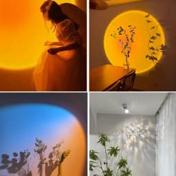 Modern LED Sunset Lamp Adjustable Angle Ceiling Lights Surface Mounted Washing Spotlight Living Room Hallway Wall Sconce Bedroom