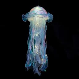 Jellyfish Colorful Nightlight Button Battery Hanging Ceiling Lantern Creative with Ribbon&Bead for Children Bedroom