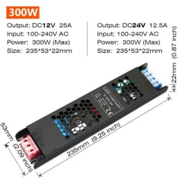 Constant Voltage Power Supply 48W 60W 100W 150W 200W 300W 400W Thin Driver For LED Strips DC 12V / 24V Lighting Transformers