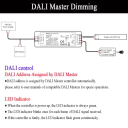 LED DALI Dimmer With Push Switch Dimming PWM Digital Dimmer for Single Color LED Strip DC 12V 24V Support 3 Kinds PWM Frequency