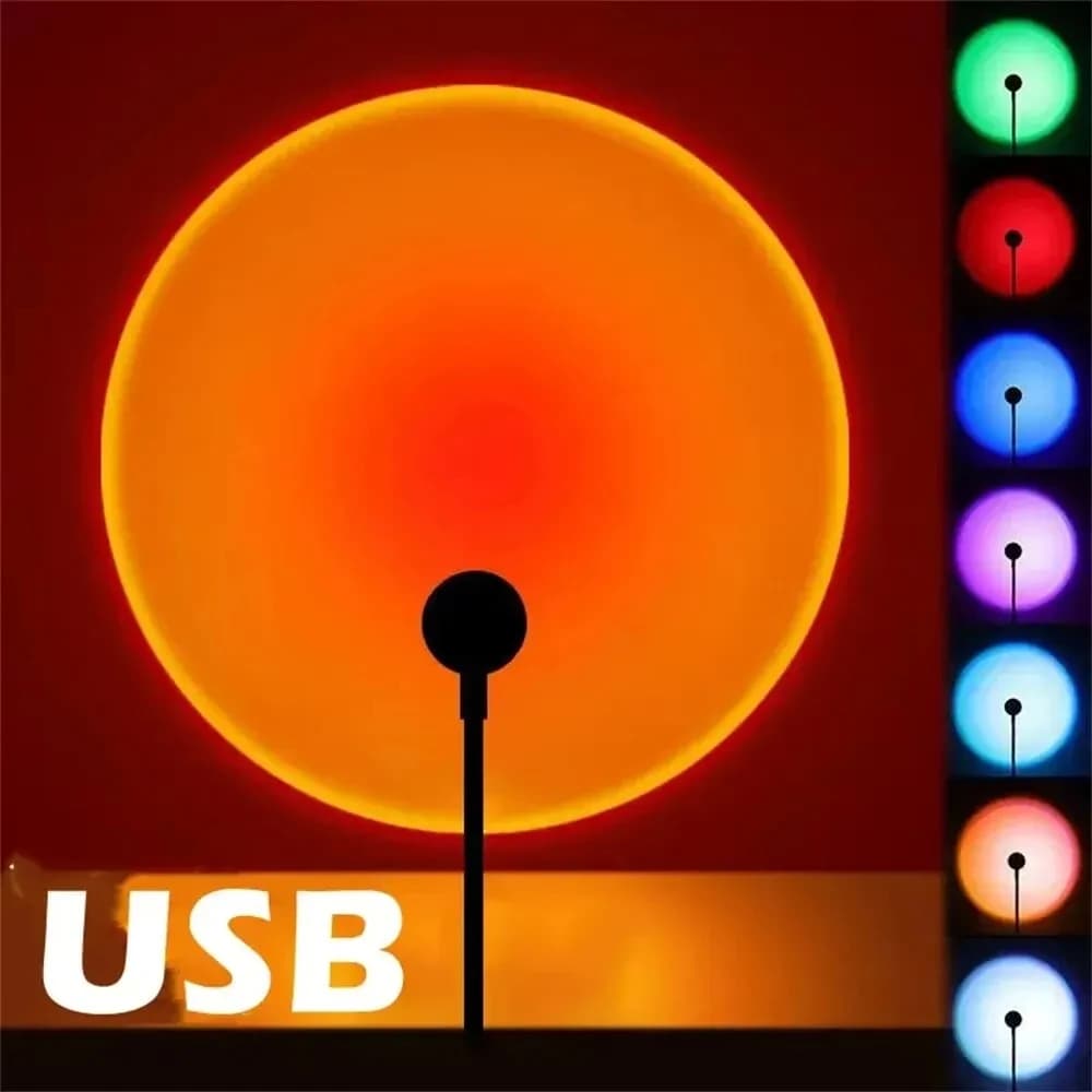 Sunset Photography Light USB Rainbo LED Light Mobile Phone Self Neon Night Light Projector Photography Wall Atmosphere Light