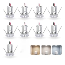 Mini LED Spotlight, Ceiling Lamp,Dimmable Downlight, Small Recessed Downlight for Showcase Lighting, IP65,1W DC12V, Cutout 15mm