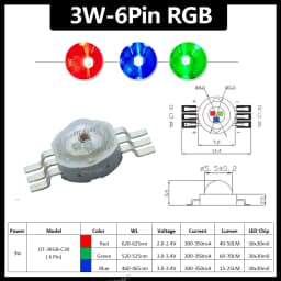 1-100pcs 3W 4W 5W 6W 15W 18W High Power LED RGB RGBW RGBWY RGBWYV 4pin 6pin 8pin 10pin 12pin Colorful Chip Stage lights Source