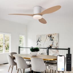 Modern Black White Low Floor DC Motor Ceiling Fans With Remote Control Simple Ceiling Fan Light Home Fan