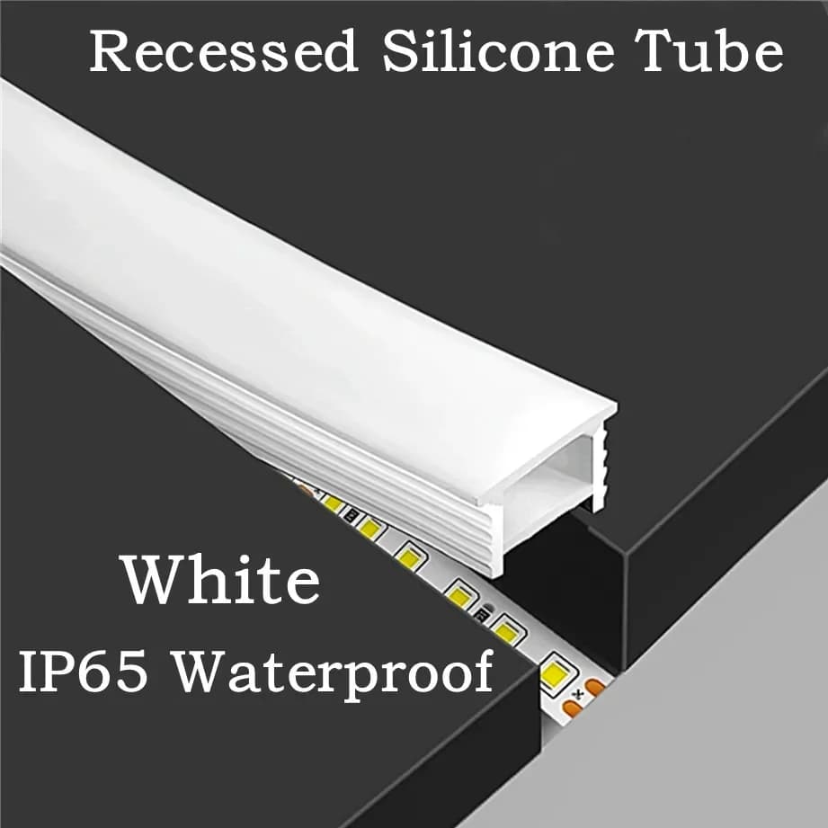 Recessed White Silicone Tube LED Neon Light Flexible Rope Channel Diffuser WS2811 WS2812B Outdoor Waterproof Ribbon Strip Tube