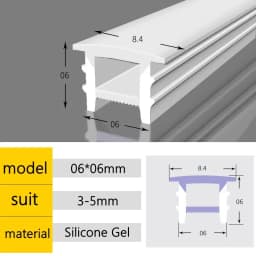 Recessed White Silicone Tube LED Neon Light Flexible Rope Channel Diffuser WS2811 WS2812B Outdoor Waterproof Ribbon Strip Tube