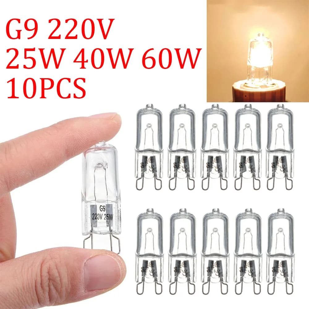 Dimmable G9 Halogen 220V 25W/40W/60W Capsule Lamps - 500℃ Heat Resistant for Refrigerators/Fans/Ovens/ Kitchen/Bathroom Fixture