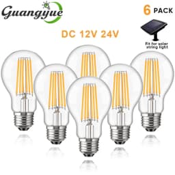 24V 12V Low Voltage LED Bulb Warm White 2700K 6W E27 A19 Light Bulbs for Off-Grid Solar Battery Systems RVs Marine Lighting