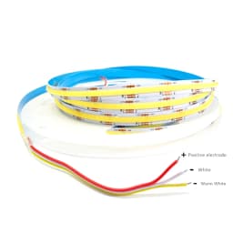 5V 12V 24V CCT COB LED Strip 2700K to 6500K Color-Changing LED Tape Dimmable Bicolor Ribbon Dual Color Linear Light Ra90 3 Wires