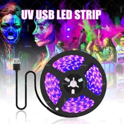 UV LED Light Strip Flexible LED Strip Light Ultraviolet 395-405nm Black Light 2835 SMD UV Lamp DC 5V LED Ribbon For Glow Party