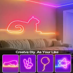Wiscolor WIFI RGBIC LED Neon Strip Lights Waterproof Voice Control Work With TUYA Smart Life For DIY Room Home Decoration