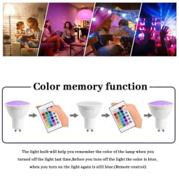 1-10PCS Colorful Change RGB GU10 LED Spotlight Bulb 24 Key Remote Control Dimmable 6W AC220V 110V for Bedroom Living Room Lamp