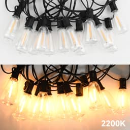 Outdoor String Light ST38 Patio Hanging Lights Garden Decorative Light String With Shatterproof LED Bulbs 2200K For Outside