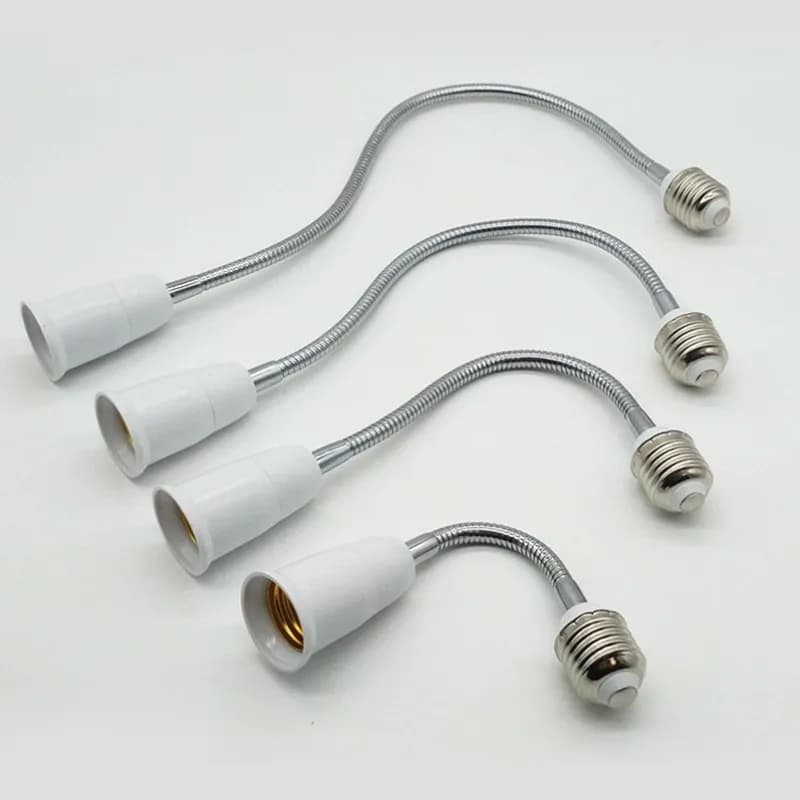 20cm-60cm Home Use E27 Screw Lamp Extension Holder LED Light Bulb Accessories Lamp Base Light Socket Adapter Converter Extender