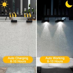 Solar Wall Lights Fence Lights Solar Powered Outdoor Waterproof LED Downlight Deck Lighting for Railing Mailbox Balcony Garden