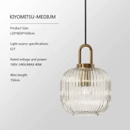 Modern Glass Pendant Light Striped Glass Single Head Chandelier Dining Room Kitchen Bedroom Bedside Living Room Home Decoration