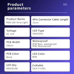 12V 4Pin RGB LED Strip Light IP30 IP65 5050 ARGB Aura Sync Motherboard Control PC Computer Case 50CM 1M 2M 60LEDs/M 1to1 1to2