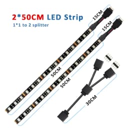 12V 4Pin RGB LED Strip Light IP30 IP65 5050 ARGB Aura Sync Motherboard Control PC Computer Case 50CM 1M 2M 60LEDs/M 1to1 1to2