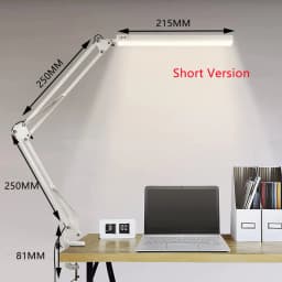 10W LED Desk Lamp with Clamp Adjustable Swing Arm Dimmable Table Light 3 Color Modes 10 Brightness Levels Eye-Caring USB Reading