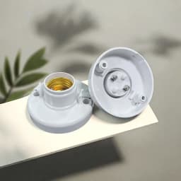 E27/E26 Lamp Socket, White Ceiling Light Bulb, Fixed Socket, Bulb Holder, Ceiling Fan Socket