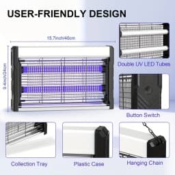 USB Mosquito Killer Lamp, UV Insect Trap for Home, Hotel, Restaurant, Indoor Outdoor Fly Catcher, Electric Bug Zapper 2W-10W