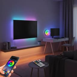 18 LED Strip Lights 5050 RGB USB Color Changing Flexible Lamp Tape with APP Control for Room Decoration TV Backlight