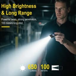 BORUiT U8 650LM EDC LED Flashlight Type-C Rechargeable Work Light Torch with Magnet Waterproof Camping Pocket Lantern