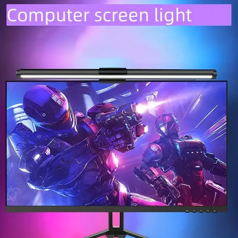 40CM RGB Atmosphere Table Lamp Computer Screen Hanging Lights for Work Study Read Gaming Stepless Dimmable Monitor Light Bar LED