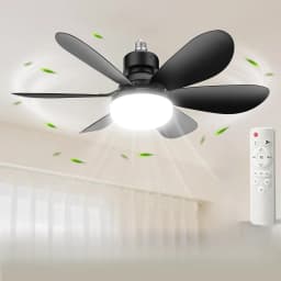 E27 Base LED Ceiling Fan Light with Remote Control 85V-265V Voltage 3 Color Lights Dimmable Lamp for Living Room Home Decor