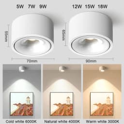 LED Surface Mounted Downlights Anti-glare Ultra-thin LED Spotlights Living Room Ceiling Lights Bedroom and Study 110V 220V 5W 7W