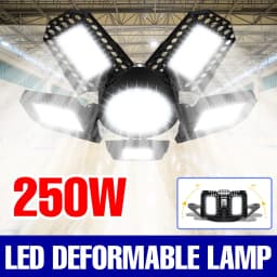 250W LED Bulb E27/E26 Lamp Garage Light AC 220V Folding Deformable High Bay Lamp 110V Spotlight Home Warehouse Workshop Basement