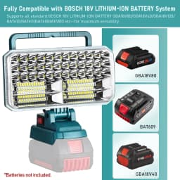4200LM 40W LED Work Light for Bosch 18V Battery, USB Port Flashlight Camping Emergency (Battery Not Included)