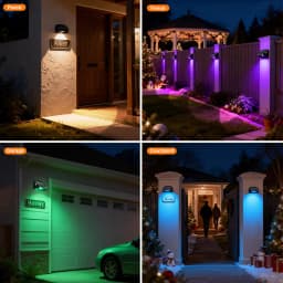 Solar Wall Lamp Garden Light Solar House Number Decor Light IP65 Waterproof Auto On/Off RGB Modes For Fence Yard Step Outdoor