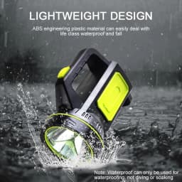 Portable Hand Lamp Rechargeable LED Strong Searchlight Flashlight 2 Lighting Modes Emergency Hiking Camping Energe Saving Torch