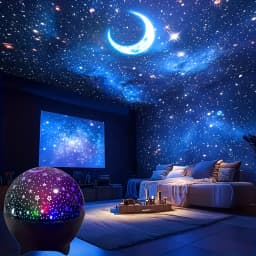 Projector Light Starry Sky Moon Colorful Strobe Light Night Lights USB Plug-in Party Decor Gift Kids Room Atmosphere Galaxy