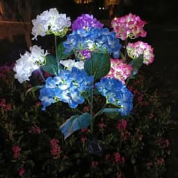 Garden Decor 3 Heads Hydrangea Artificial Flower Solar Lawn Lamp Summer Wedding Party Holiday Outdoor Patio Yard Decoration Lamp