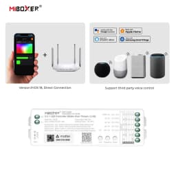 Miboxer MLZ5 DC12-48V 5in1 Controller Matter Over WiFi+2.4GHz Tuya APP WIFI Control Single/Double Color RGB RGBW RGBCCT Strip