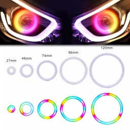 5V/12V WS2812B RGB COB RING Pixel CAR LIGHT 18/36/54/72/90Leds Individually Addressable WS2812 Built-in IC COB RING LED CAR LED