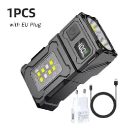 MINI USB Rechargeable LED Flashlight Portable Tail Magnet Work Light Super Bright Camping Lantern Side COB Emergency Torch Light