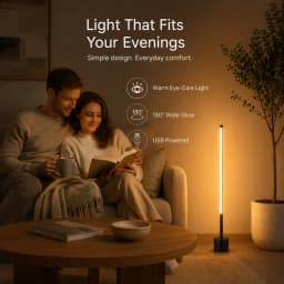 Intelligent Floor Lamp, 180 Degree Illumination, Warm Light, Height of 50cm Suitable for Study and Bedroom