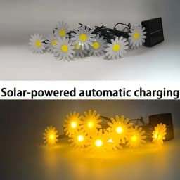 Outdoor Solar String Daisy Stake Lights, Waterproof Chrysanthemum LED Ground Lamps for Aesthetic Courtyard Garden Yard Decor