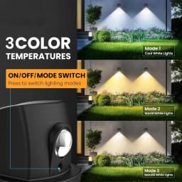 1pcs Outdoor LED Solar Wall Light 3 Colors RGBW Waterproof Peak Project Spotlight for Garden Yard Porch Pathway Patio Home Decor