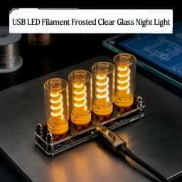 5V USB LED Filament Frosted Clear Glass Night Light Dimmable Touch Control for Car Home Room Laptop PC Festival Decoration