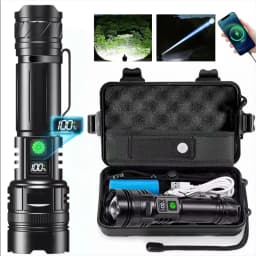 10000000LUMS GT10 Flashlight Super Bright Portable Ultra Power Long Range Tactical Torch Lamp Outdoor Emergency Camping Lantern