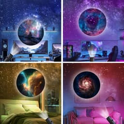 LED Galaxy Projection Light 1 Light+10 Pictures Change, LED Galaxy Projector, Starry Sky Lighting Night Light