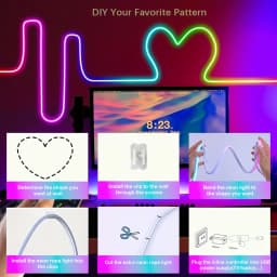 RGBIC USB Neon LED Tape Waterproof Flexible Strip Light Bluetooth Remote Music Sync Multi-Color Lamp For Holiday DIY Wall Decor